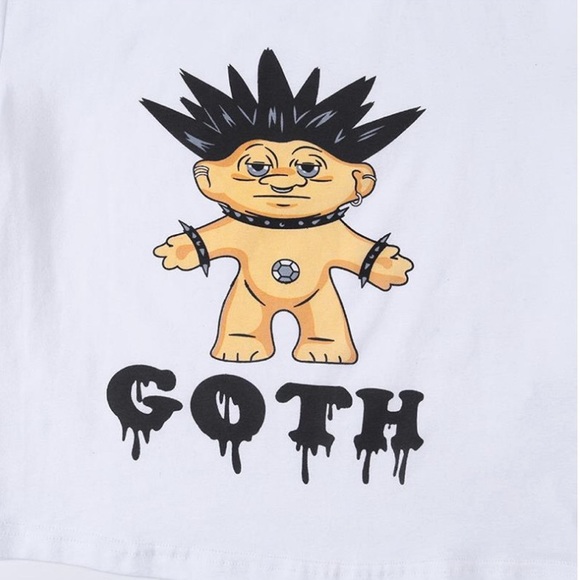 Goth Wishnik Troll Doll Crop Top - Picture 7 of 13